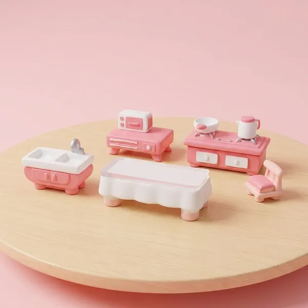 White_Dollhouse_Kitchen_Furniture_Set