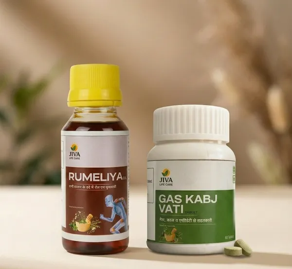 Rumeliya_Ayurvedic_Pain_Relief_Oil_For_Joint,_Muscle,_Back_&_Neck_Pain_And_Gas_Kabj_Vati_-Digestive_Relief_Supplement_Pack_Of_2