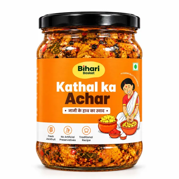 Lal_Mirch_Bharua_Achar_&_Kathal_Ka_Achar_Combo_(500*2=1000gm)_|_Bihari_Basket_|_Traditional_Bihari_Pickle_Combo_|_Stuffed_Red_Chilli_&_Jackfruit_Pickle