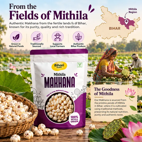 Mithila_Makhana_6+Suta_Hand-Picked_(Fox_Nuts)_200_G_-_Bihari_Basket