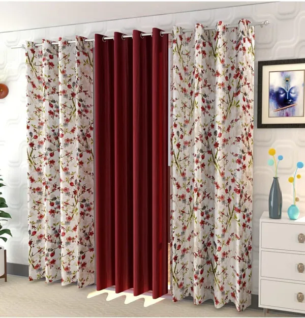 Beautiful_Heavy_Knitting_Polyester_Flower_Print_Window_Door_Curtain