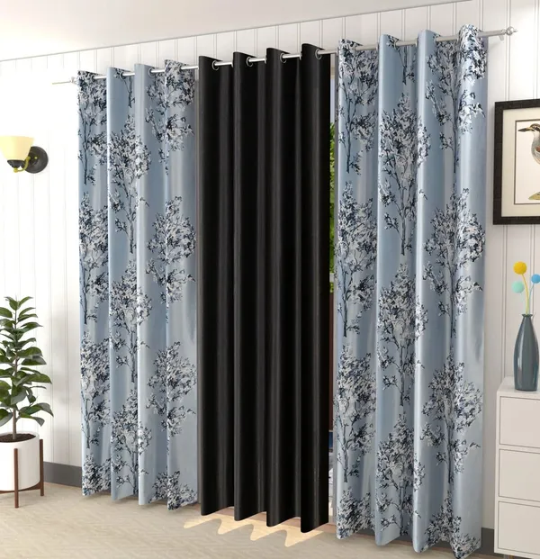 Attractive_Digital_Tree_Jhad_Printed_Polyester_Eyelet_Curtains_Set_Of_3_(Black)