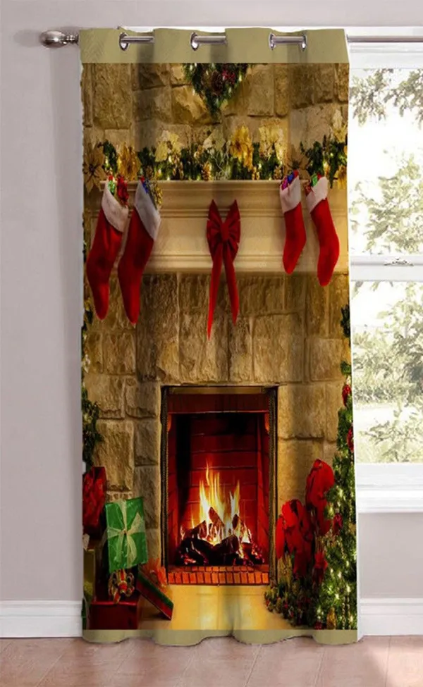 3D_Christmas_Event_Digital_Print_Polyester_Blend_Curtain_Set_Of_1