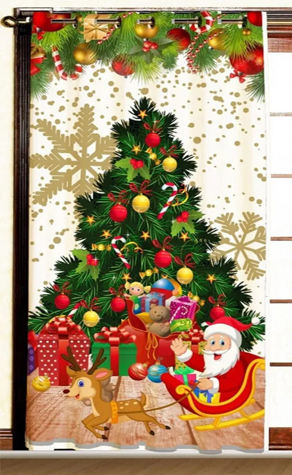 3D_Christmas_Event_Digital_Print_Polyester_Blend_Curtain_Set_Of_1