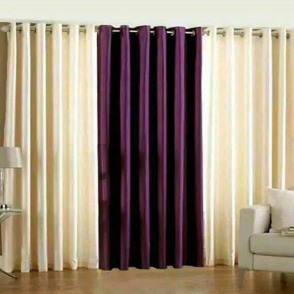 Modern_Plain_Diamond_Crush_Eyelet_100_Polyester_Door_Curtain_Set_Of_3_(4X7Ft)