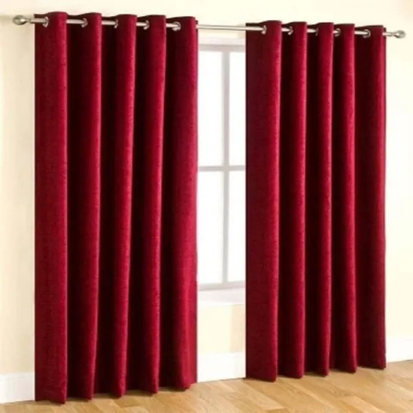 Modern_Plain_Diamond_Crush_Eyelet_100_Polyester_Long_Door_Curtain_Set_Of_2_(4X9Ft)