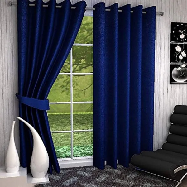 Modern_Plain_Diamond_Crush_Eyelet_100_Polyester_Long_Door_Curtain_Set_Of_2_(4X9Ft)