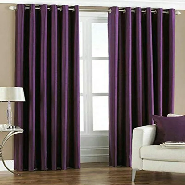 Modern_Plain_Diamond_Crush_Eyelet_100_Polyester_Long_Door_Curtain_Set_Of_2_(4X9Ft)