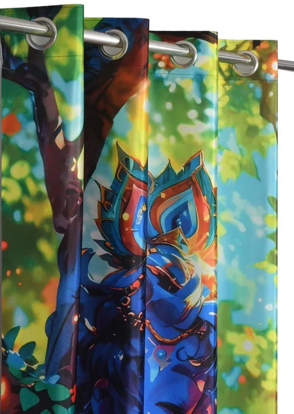 3D_Digital_Printed_Lord_Krishna_Cartoon_Curtains_With_Steel_Eyelet_Rings