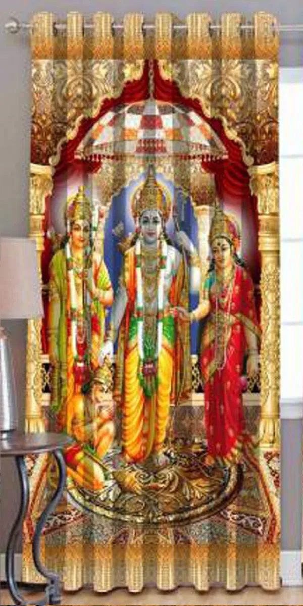 3D_Digital_Printed_Beautiful_Ram_Darbar_Print_Eyelet_Polyester_Temple_Door_Curtain_Set_Of_2