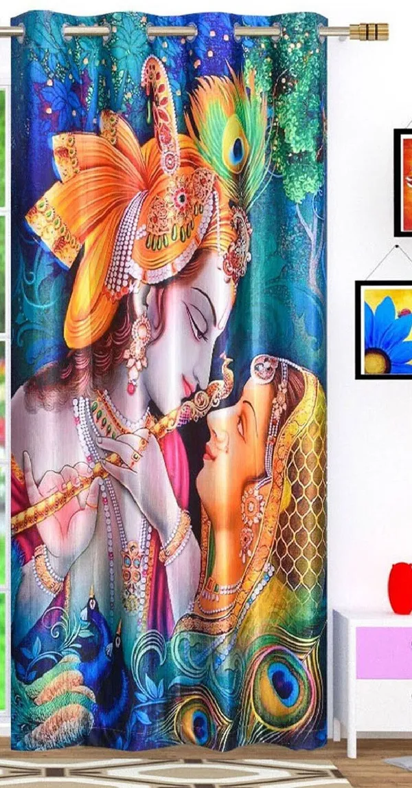 3D_Digital_Printed_Beautiful_Radha_Krishna_Print_Eyelet_Polyester_Temple_Door_Curtain_Set_Of_4_(4X7Ft)