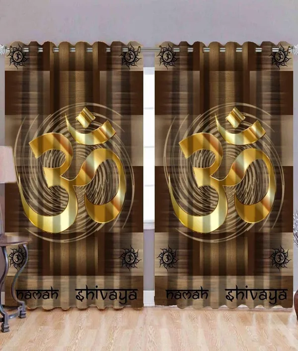 3D_Digital_Printed_Beautiful_Om_Print_Eyelet_Polyester_Door_Curtain_Set_Of_2_(4X5Ft)