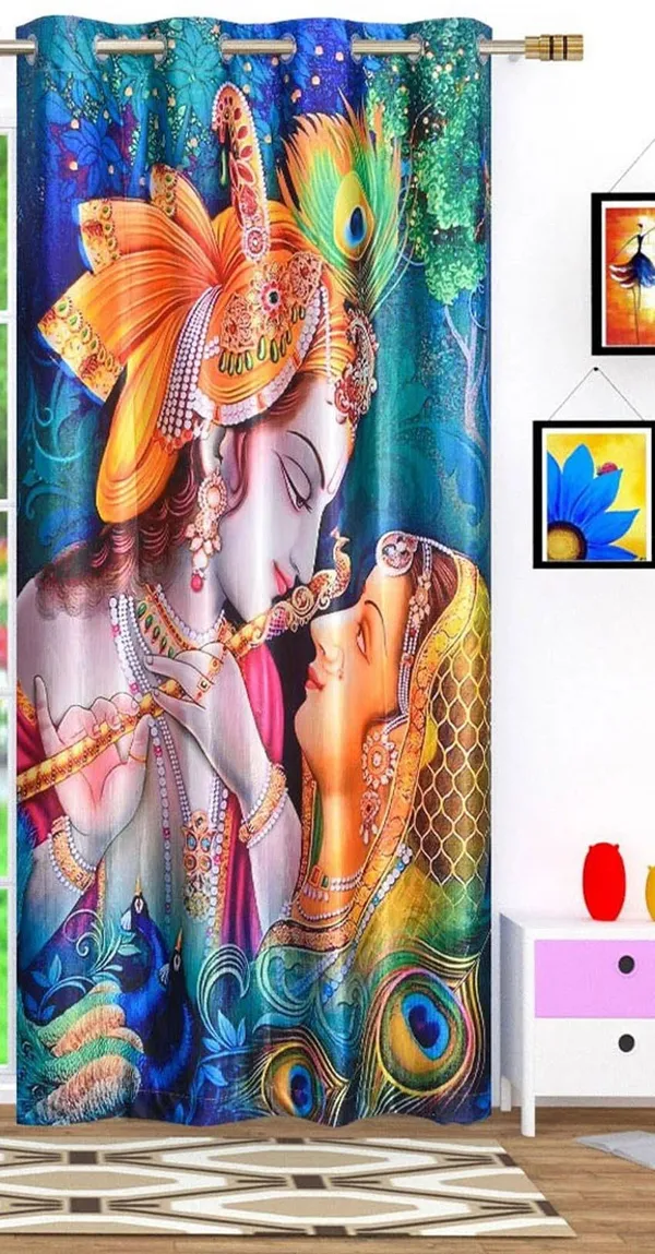 3D_Digital_Printed_Beautiful_Radha_Krishna_Print_Eyelet_Polyester_Temple_Door_Curtain_Set_Of_1_(4X7Ft)