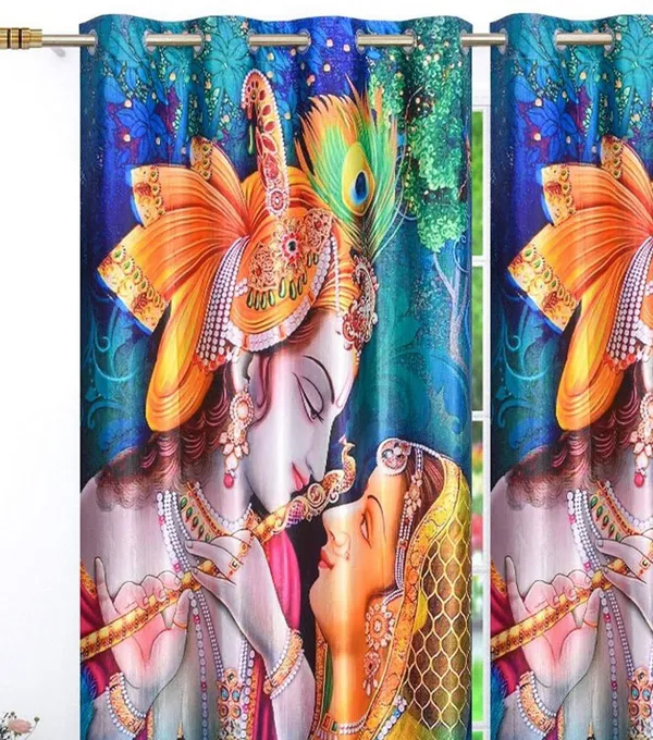 3D_Digital_Printed_Beautiful_Radha_Krishna_Print_Eyelet_Polyester_Temple_Door_Curtain_Set_Of_1_(4X7Ft)