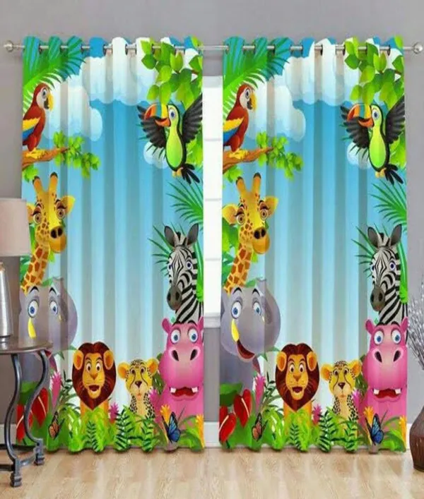 Beautiful_3D_Digital_Jungle_Design_Printed_100%_Heavy_Quality_Polyester_Curtain_Set_Of_2(For_Kids)