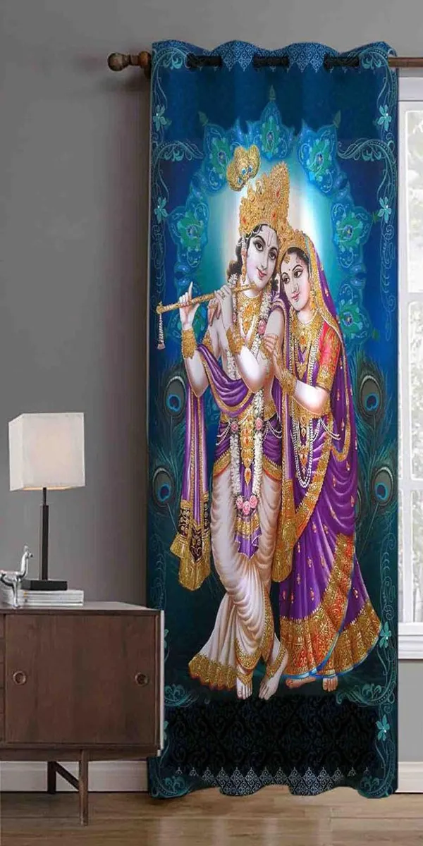 3D_Digital_Printed_Beautiful_Radha_Krishna_Print_Eyelet_Polyester_Temple_Door_Curtain_Set_Of_1_(4X7Ft)