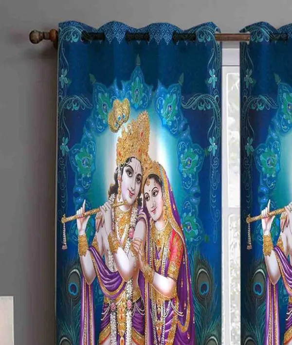 3D_Digital_Printed_Beautiful_Radha_Krishna_Print_Eyelet_Polyester_Temple_Door_Curtain_Set_Of_1_(4X7Ft)