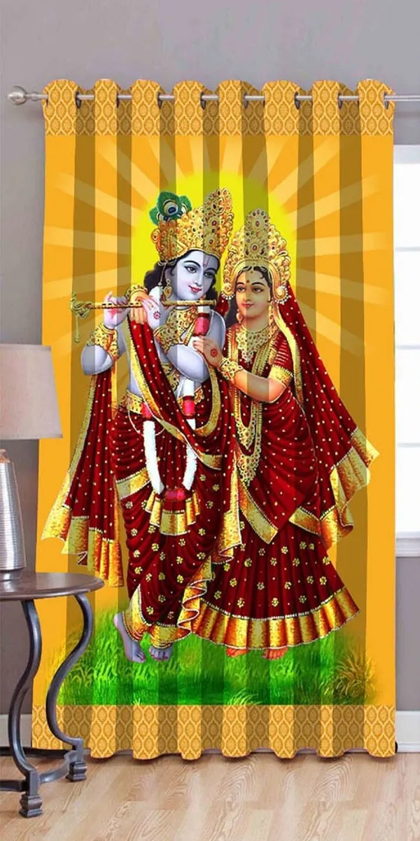 3D_Digital_Printed_Beautiful_Radha_Krishna_Print_Eyelet_Polyester_Temple_Door_Curtain_Set_Of_1_(4X7Ft)