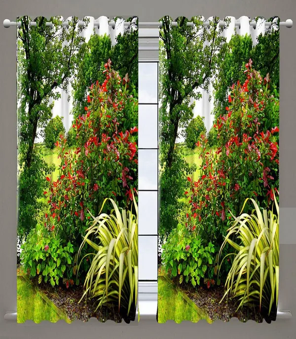 Beautiful_Green_Tree_3D_Printed_Curtain_Pack_Of_2