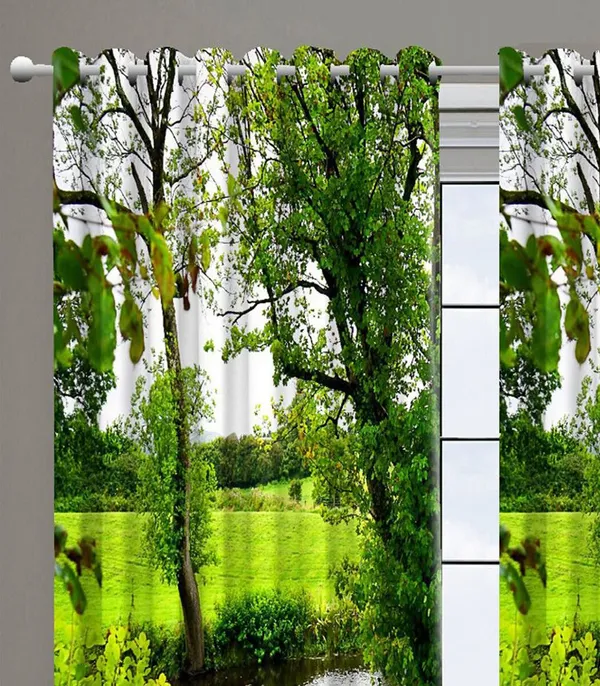 Beautiful_Green_Tree_3D_Printed_Curtain_Pack_Of_2