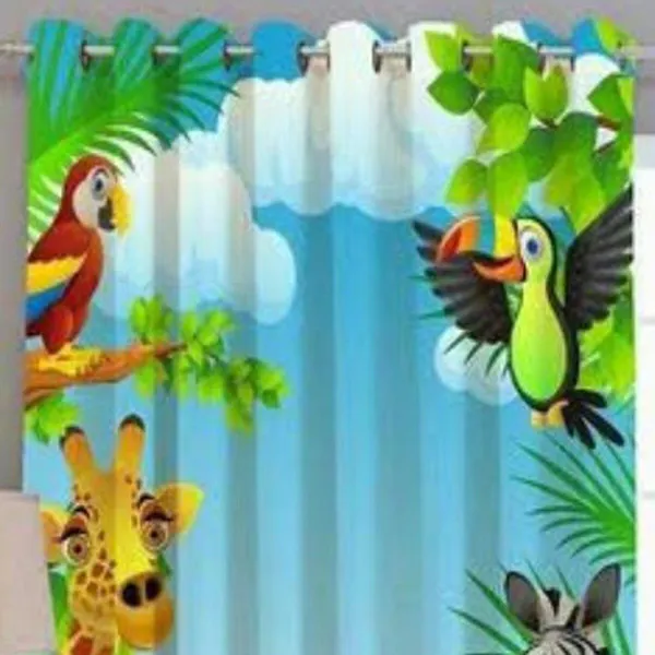 3D_Digital_Printed_Beautiful_Jungle_Animals_Print_Eyelet_Polyester_Kids_Room_Door_Curtain_Set_Of_2_(4X7Ft)