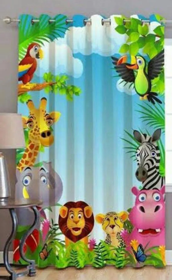 3D_Digital_Printed_Beautiful_Jungle_Animals_Print_Eyelet_Polyester_Kids_Room_Door_Curtain_Set_Of_1_(4X7Ft)