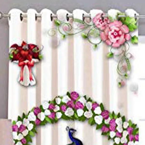 3D_Digital_Printed_Beautiful_Peacock_Print_Eyelet_Polyester_Door_Curtain_Set_Of_1_(4X5Ft)