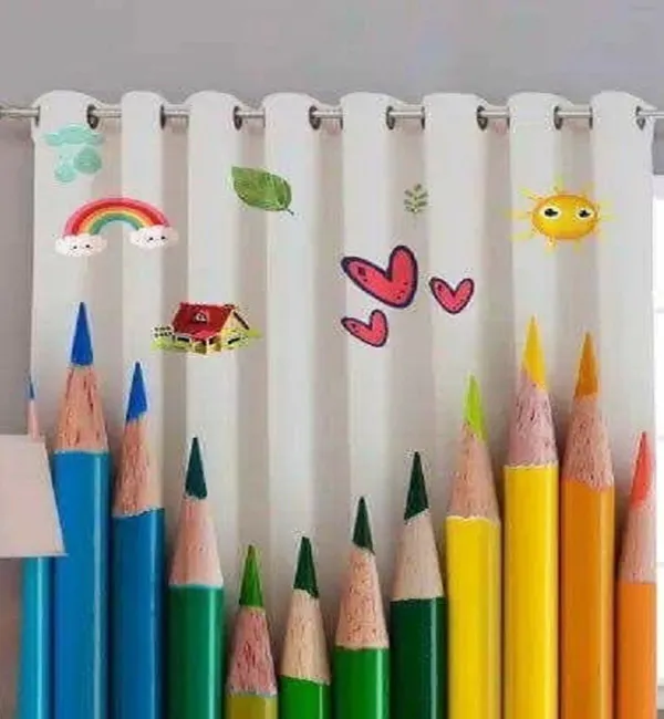 3D_Digital_Printed_Beautiful_Multi_Pencils_Print_Eyelet_Polyester_Kids_Room_Door_Curtain_Set_Of_2_(4X7Ft)