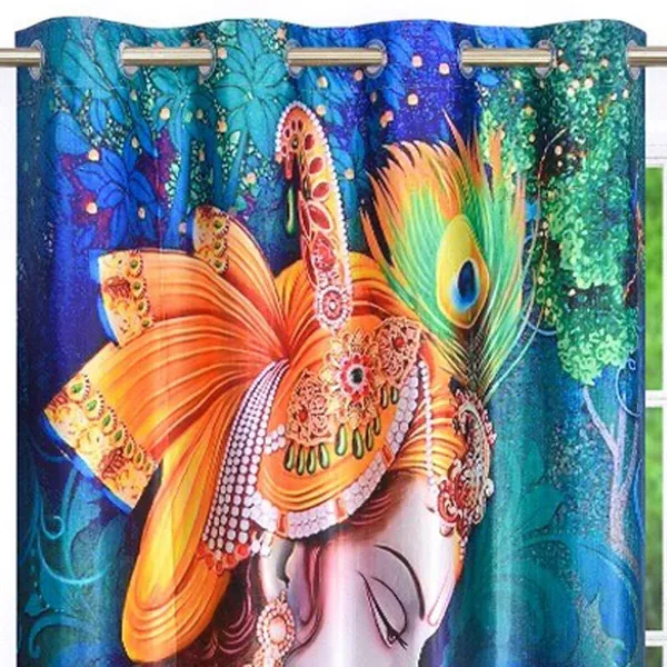 3D_Digital_Printed_Beautiful_Radha_Krishna_Print_Eyelet_Polyester_Temple_Door_Curtain_Set_Of_2_(4X7Ft)