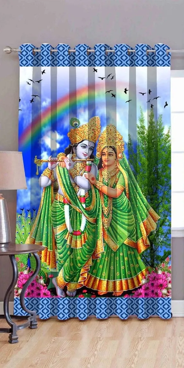 3D_Digital_Printed_Beautiful_Radha_Krishna_Print_Eyelet_Polyester_Temple_Door_Curtain_Set_Of_1_(4X7Ft)