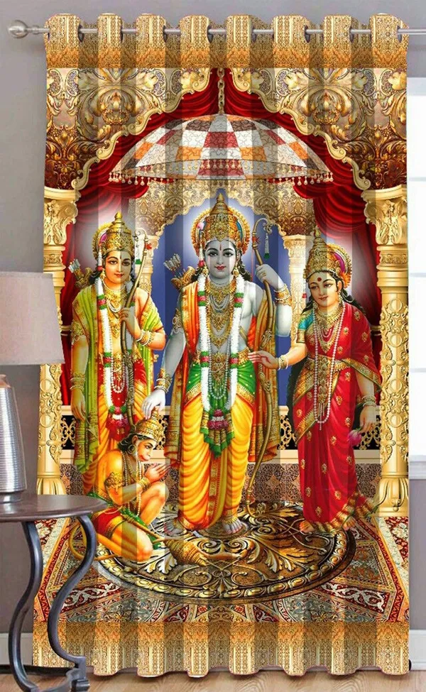 3D_Digital_Printed_Beautiful_Ram_Darbar_Print_Eyelet_Polyester_Temple_Door_Curtain_Set_Of_1_(4X7Ft)
