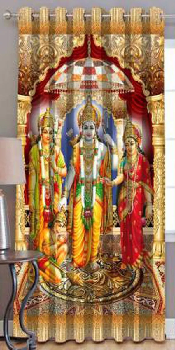 3D_Digital_Printed_Beautiful_Ram_Darbar_Print_Eyelet_Polyester_Temple_Door_Curtain_Set_Of_3_(4X7Ft)