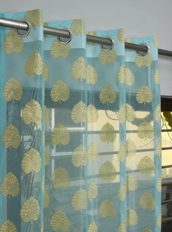 Premium_Tissue_Net_Curtain_With_Rubber_Print_Paan_Patta_Design_Eyelet_Ring_Pack_Of_2