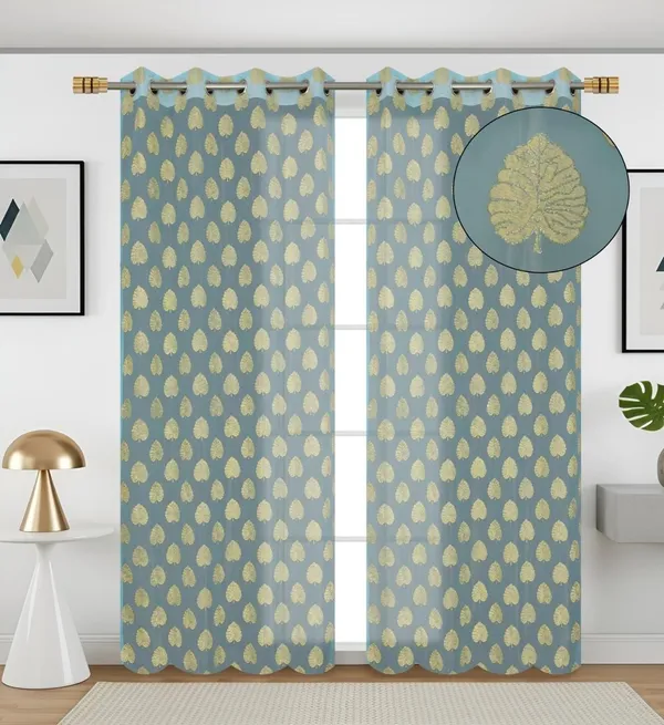 Premium_Tissue_Net_Curtain_With_Rubber_Print_Paan_Patta_Design_Eyelet_Ring_Pack_Of_2