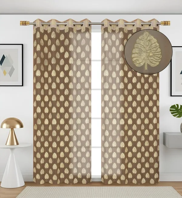 Premium_Tissue_Net_Curtain_With_Rubber_Print_Paan_Patta_Design_Eyelet_Ring_Pack_Of_2