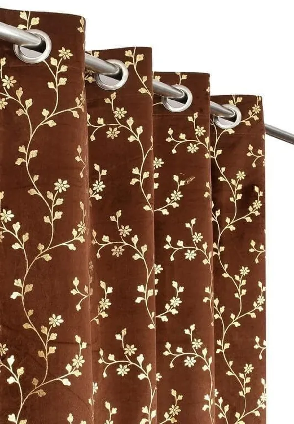 Velvet_Eyelet_Curtain_With_Elegant_Foil_Flower_Print_Pack_Of_2