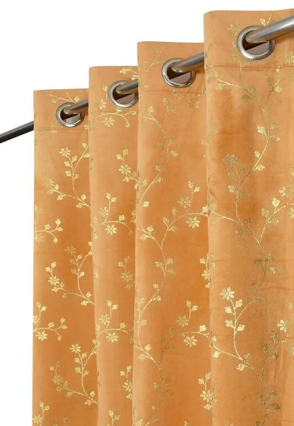 Velvet_Eyelet_Curtain_With_Elegant_Foil_Flower_Print_Pack_Of_2