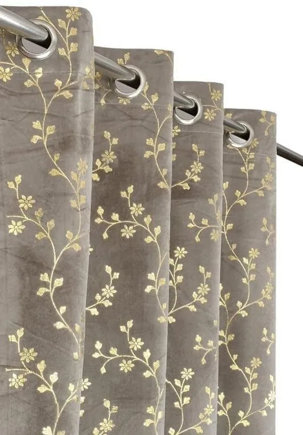Velvet_Eyelet_Curtain_With_Elegant_Foil_Flower_Print_Pack_Of_2