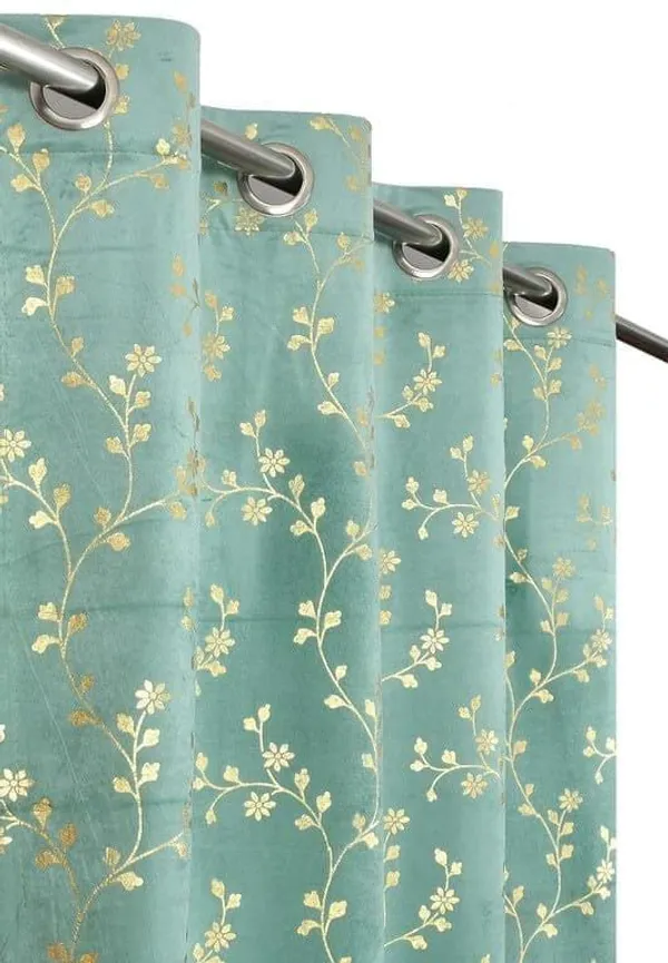 Velvet_Eyelet_Curtain_With_Elegant_Foil_Flower_Print_Pack_Of_2
