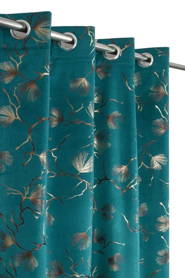 Velvet_Eyelet_Curtain_With_Elegant_Foil_Flower_Print_Pack_Of_2