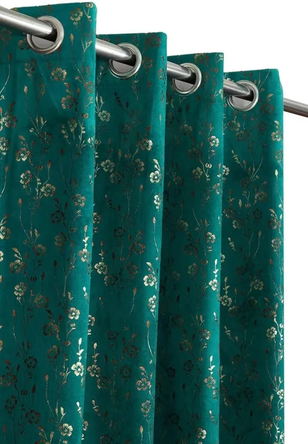 Velvet_Eyelet_Curtain_With_Elegant_Foil_Flower_Print_Pack_Of_2