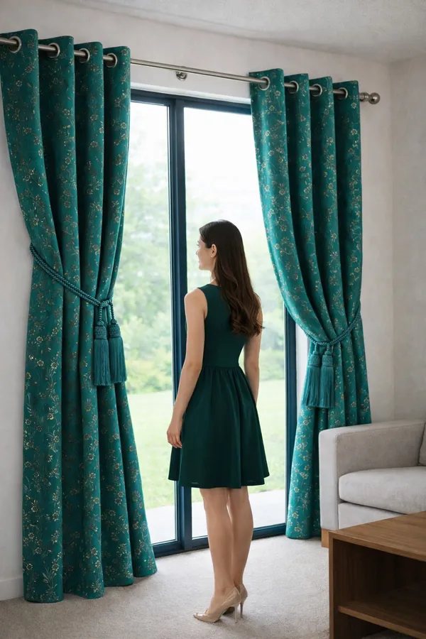 Velvet_Eyelet_Curtain_With_Elegant_Foil_Flower_Print_Pack_Of_2