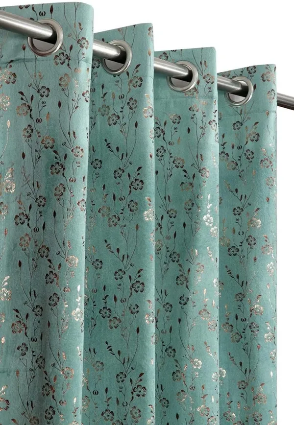 Velvet_Eyelet_Curtain_With_Elegant_Foil_Flower_Print_Pack_Of_2