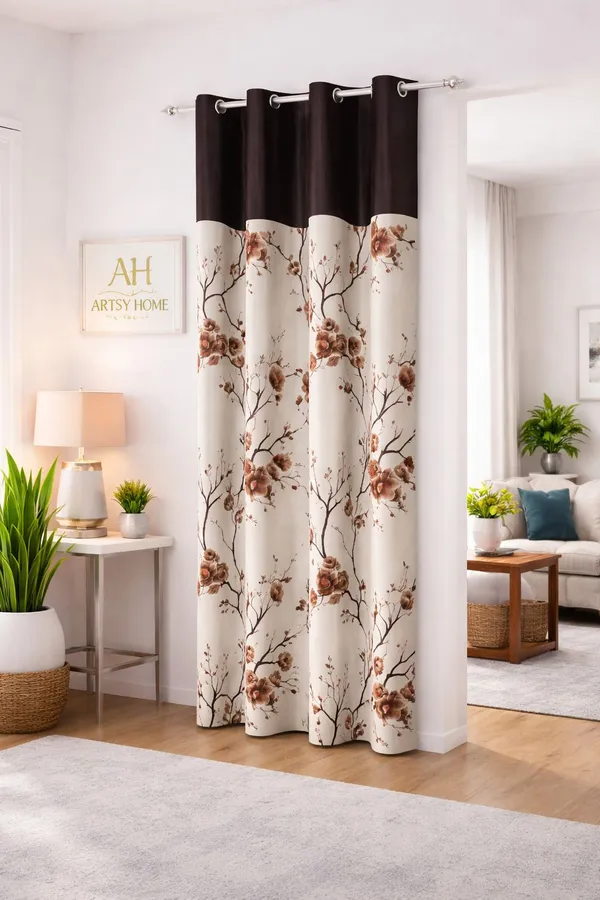 Flower_Printed_Eyelet_Curtain_Pack_Of_1