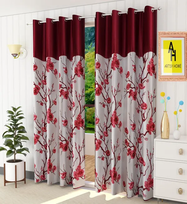 Beautiful_Rose_Branch_Designer_Curtain_Pack_Of_2
