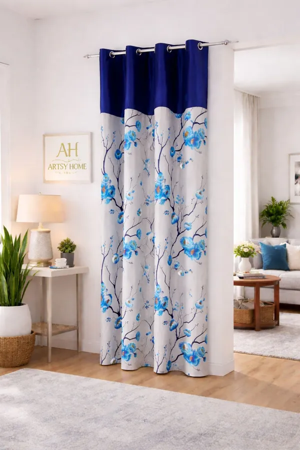 Flower_Printed_Eyelet_Curtain_Pack_Of_1