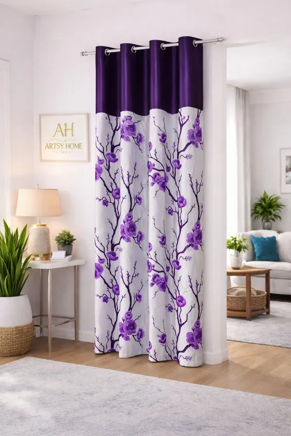 Flower_Printed_Eyelet_Curtain_Pack_Of_1