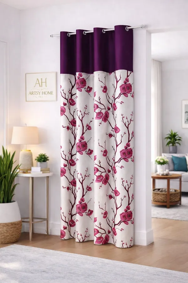 Flower_Printed_Eyelet_Curtain_Pack_Of_1