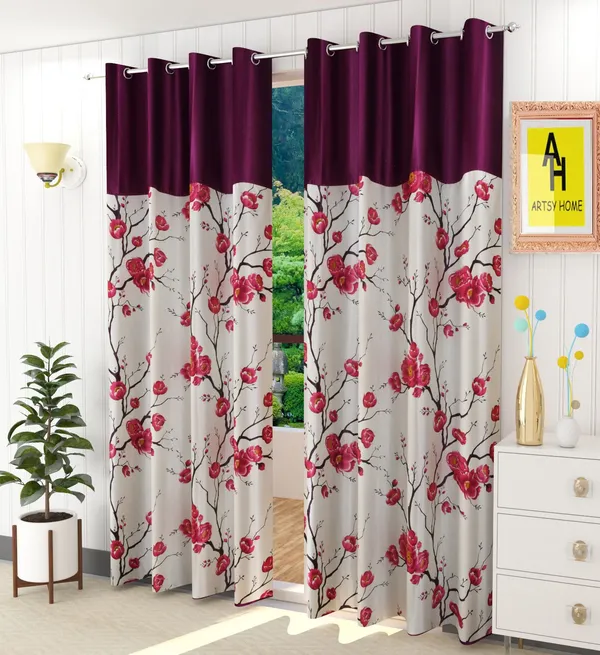 Beautiful_Rose_Branch_Designer_Curtain_Pack_Of_2