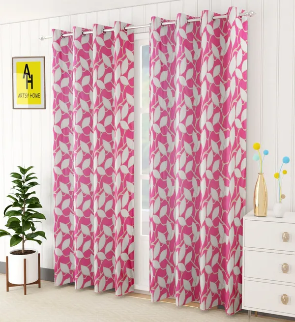 Luxury_Look_Heavy_Knitting_Polyester_Leaf_Design_Living_Room_Curtain_Set_Of_2_(Long_Door)